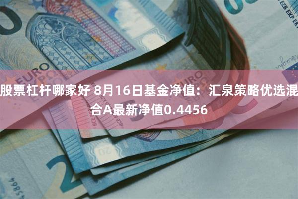 股票杠杆哪家好 8月16日基金净值：汇泉策略优选混合A最新净值0.4456