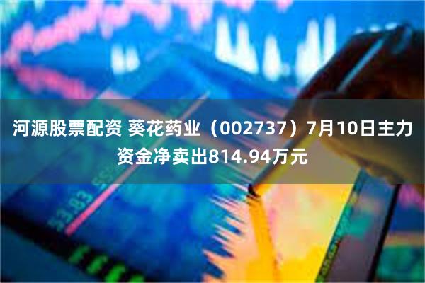 河源股票配资 葵花药业（002737）7月10日主力资金净卖出814.94万元