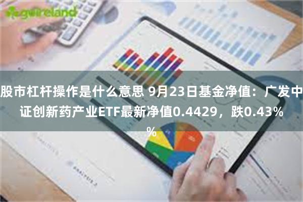 股市杠杆操作是什么意思 9月23日基金净值：广发中证创新药产业ETF最新净值0.4429，跌0.43%